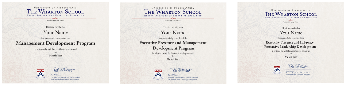 Certificate of the Leadership and Management Accelerator Program