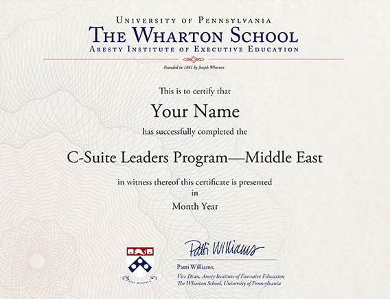 Image to depict sample of the program certificate 