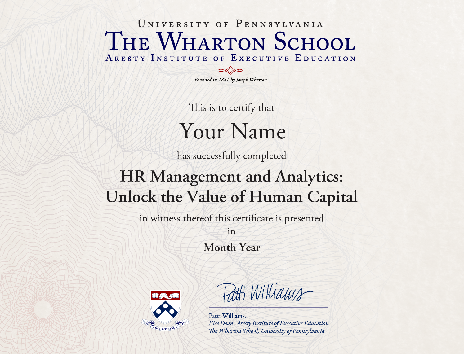 Certificate image for this people analytics-oriented program