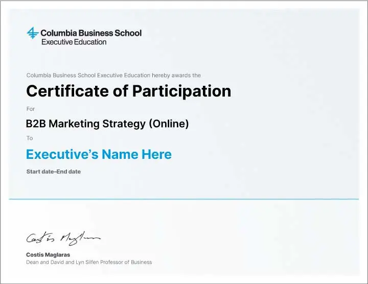 CBS-B2BM - Certificate