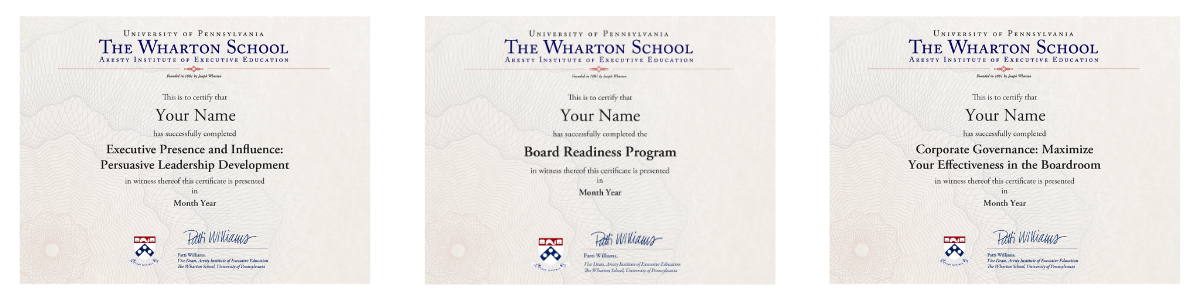 Certificate image for the Board Readiness Program Certificate image for the Board Readiness Program