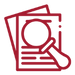 Decorative image relating to magnifying glass on a piece of paper