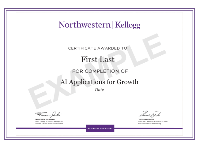 LP - IIMK AISE - Kellogg Executive Education Certificate Content AI Growth