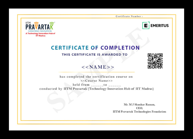 AI Certification for Professionals - IITM Pravartak Certificate