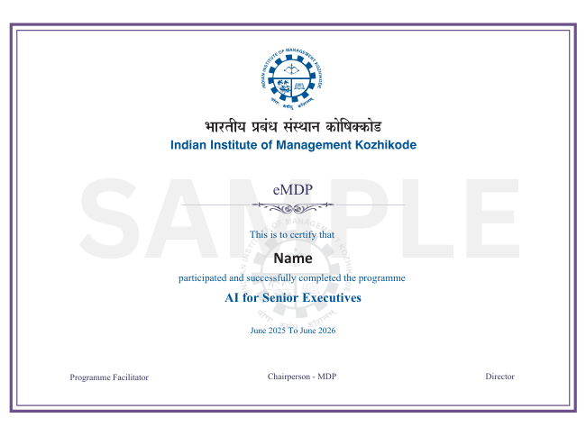 Programme Certificate by IIM Kozhikode