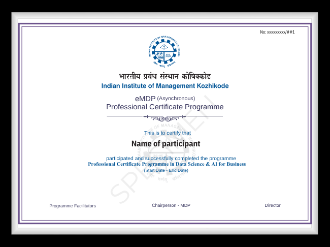 Programme Certificate
