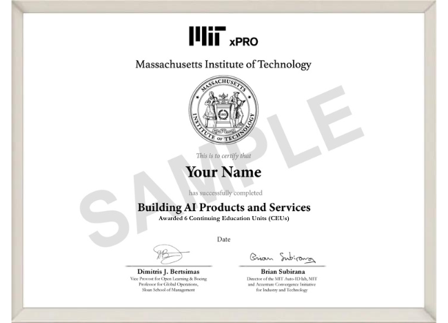 Certificate from MIT xPRO