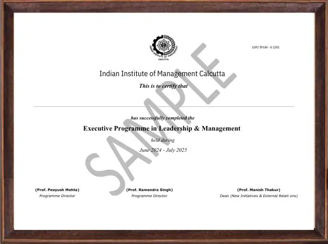 Executive Programme in Leadership & Management Certificate