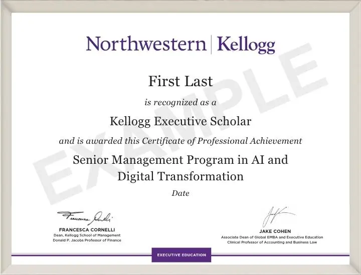 Example image of certificate that will be awarded once you successfully complete the course