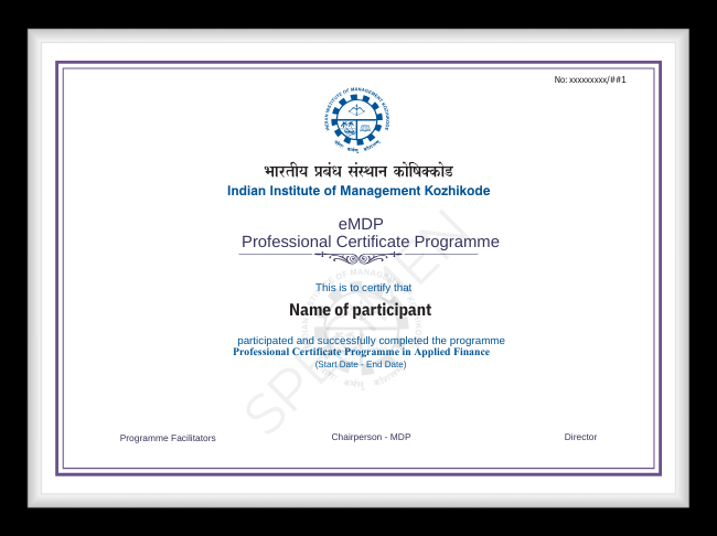 Programme Certificate