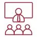 Graphic representation of an instructor delivering a presentation with AI diagrams and research elements, symbolizing learning from MIT faculty and industry experts