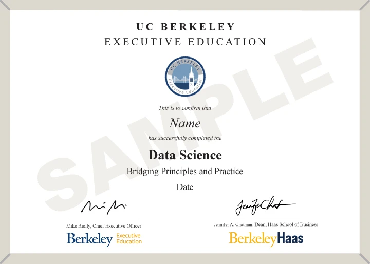 Example image of certificate that will be awarded once you successfully complete the course