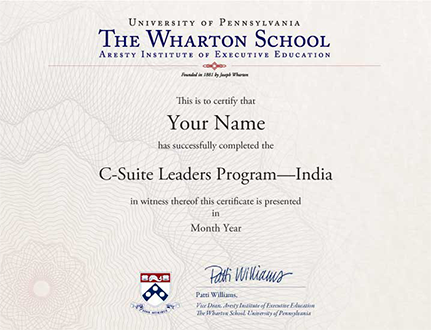 Image to depict sample of the program certificate 