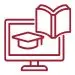 Graphic representation of a digital learning interface and calendar, symbolizing a structured online learning journey
