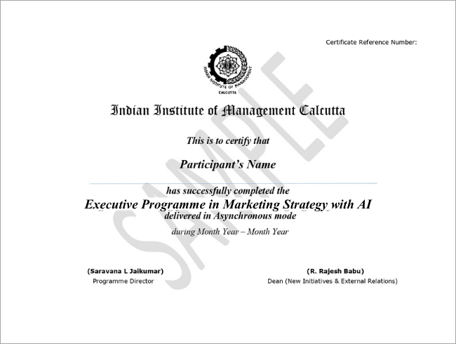Receive a Globally Recognised Certification in Strategic Marketing and AI from IIM Calcutta
