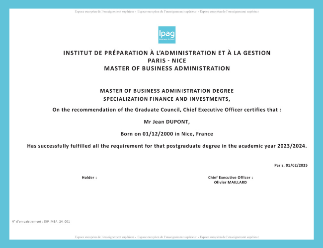 LP - XLRI-IPAG - Programme Certificate Image - 2