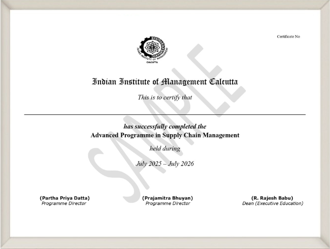 Advanced Programme in Supply Chain Management Certificate