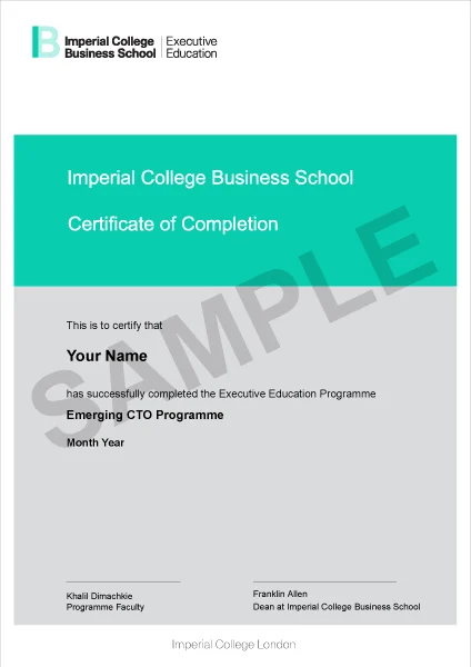 Example image of certificate that will be awarded once you successfully complete the course