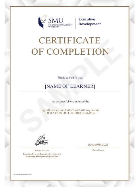 Programme Completion Certificate