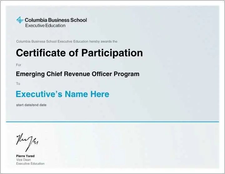 Example image of certificate that will be awarded once you successfully complete the course