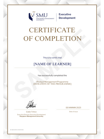 Example image of certificate that will be awarded after successful completion of this program