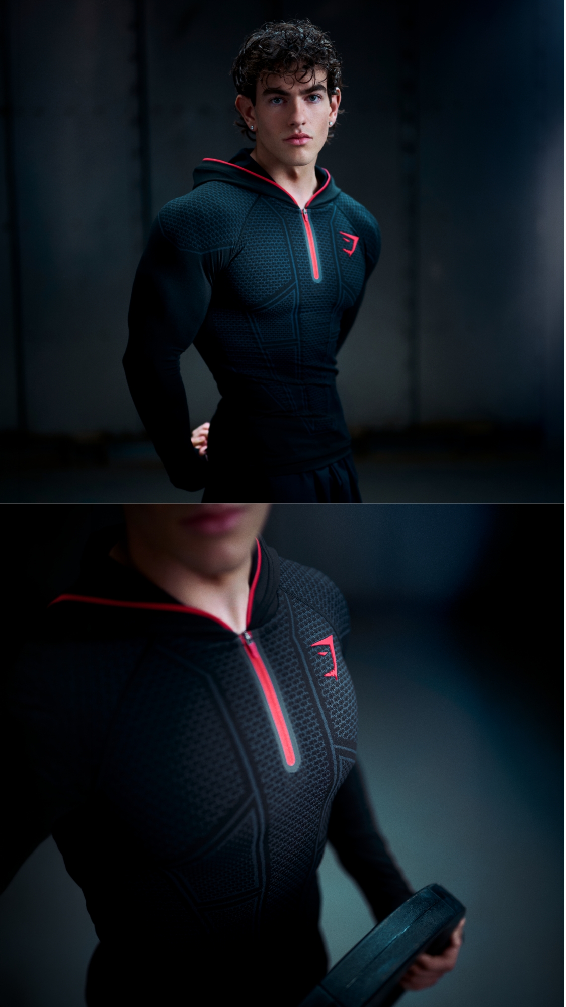 Mens GymShark Onyx V1 Gymshark Onyx V1 Hoodie Smokey Grey/Light