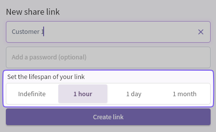 Time restrict a share link