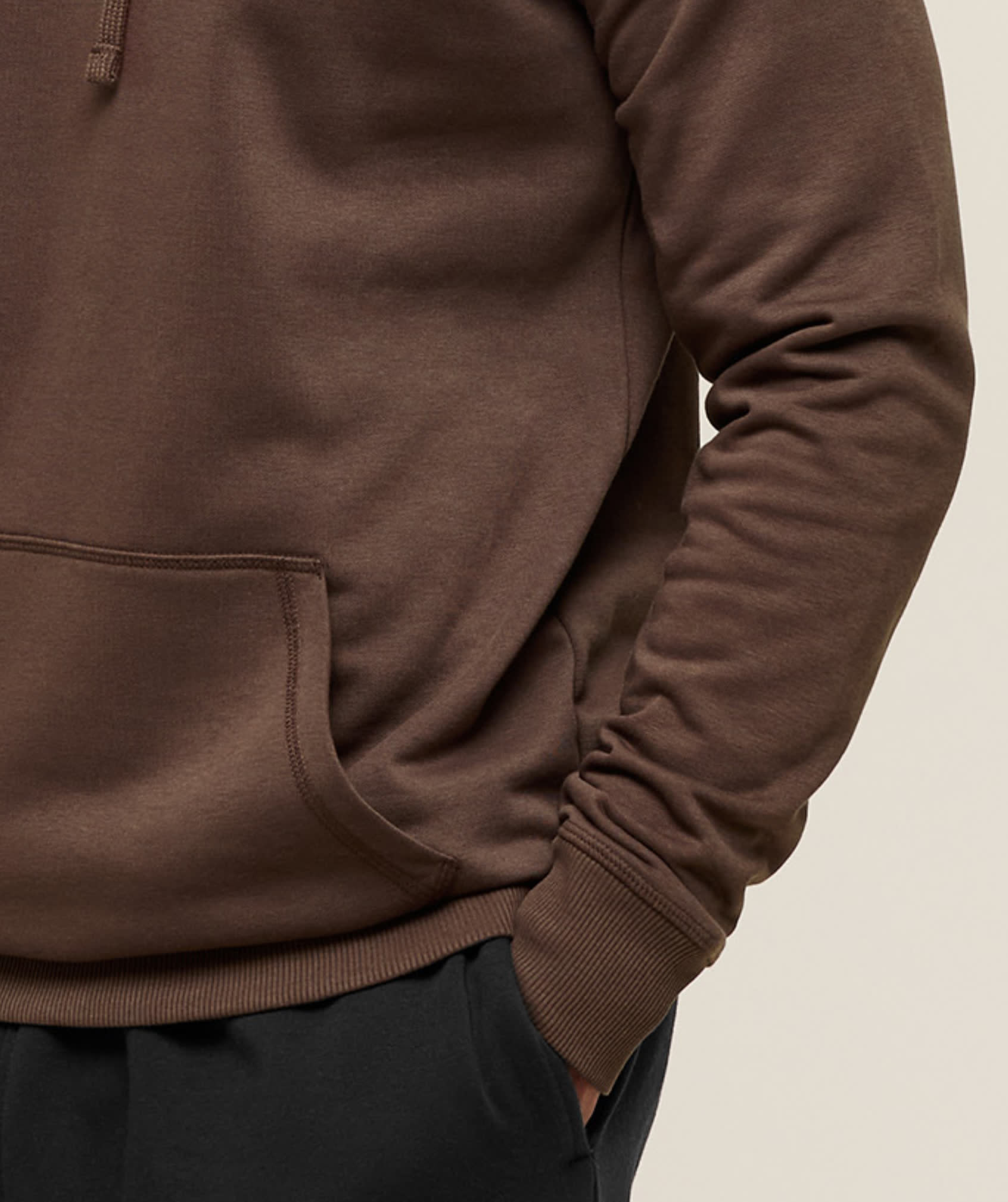 Ribbed hem and cuffs for a clean fit