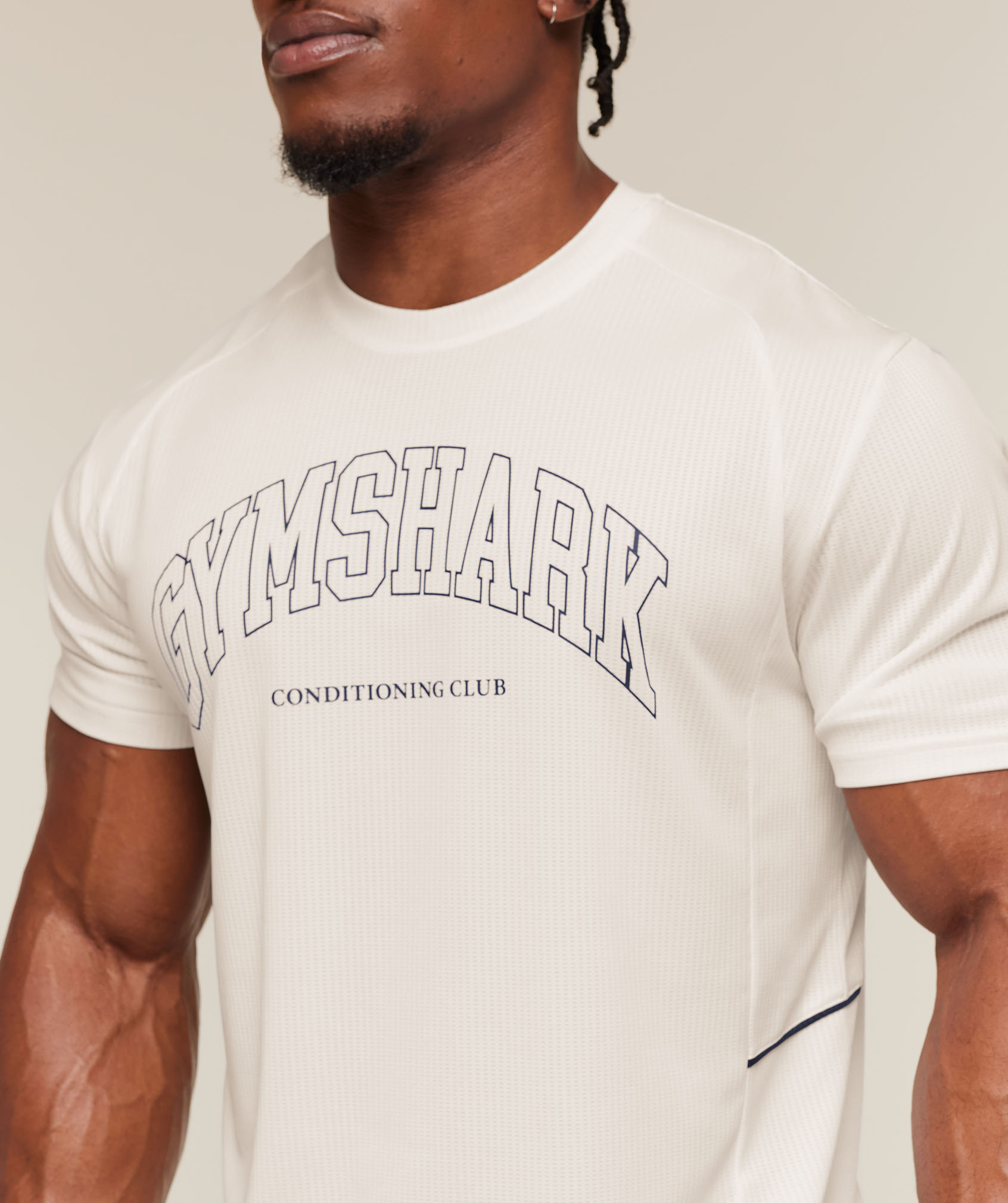 Gymshark Collegiate Tech T-Shirt - Soft White | Gymshark