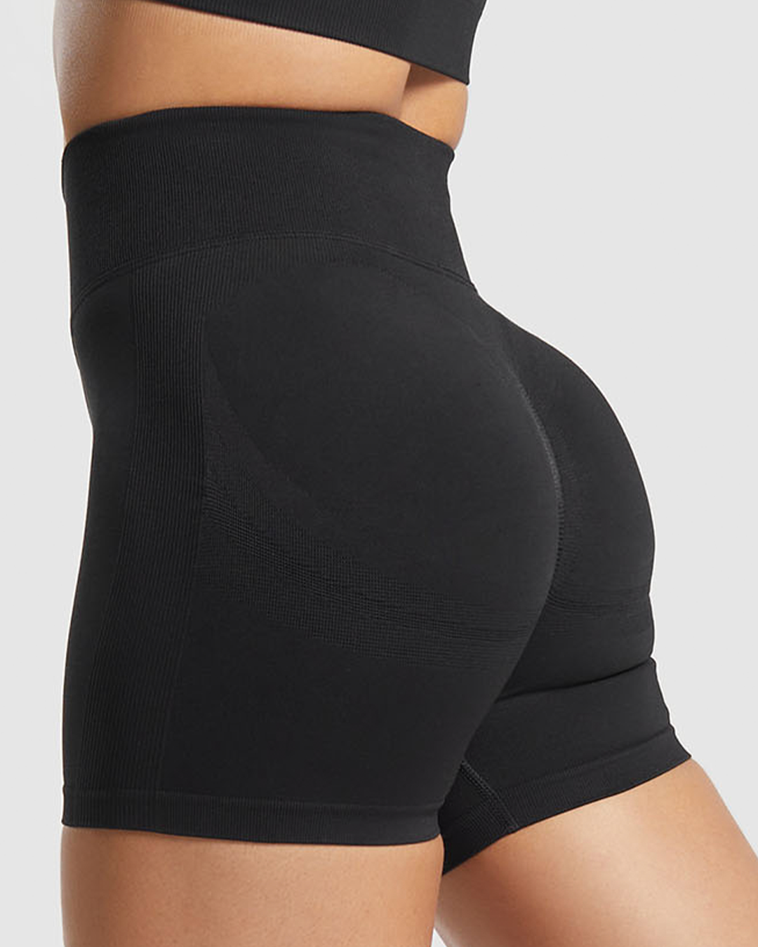 Gymshark Lift Contour Seamless Shorts Black/Black Marl Gymshark