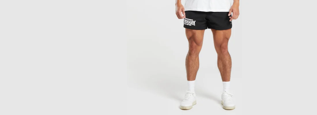 Men's Slim Fit White Gym Shorts With Zip Pockets