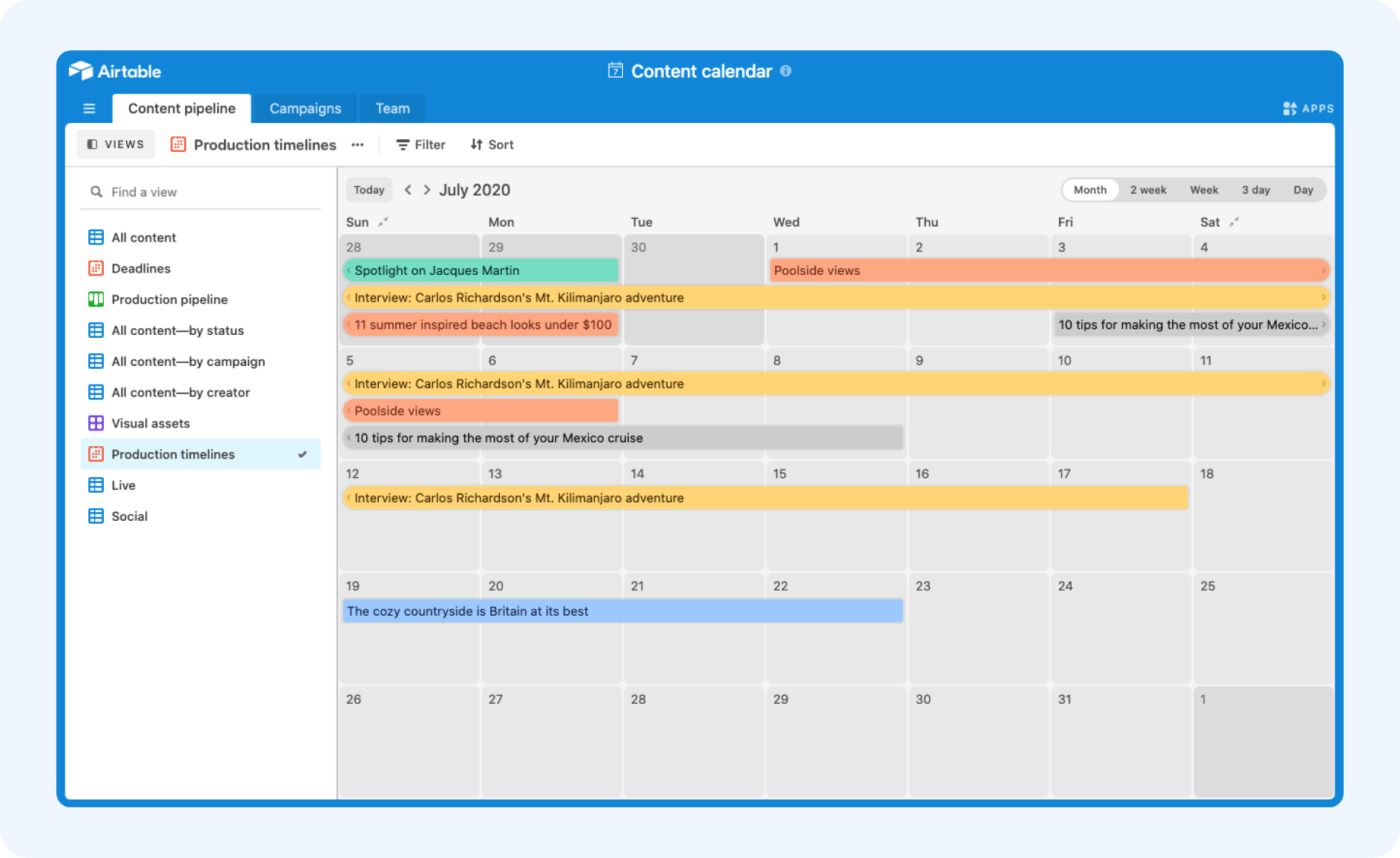 How to Create a Social Media Content Calendar Airtable