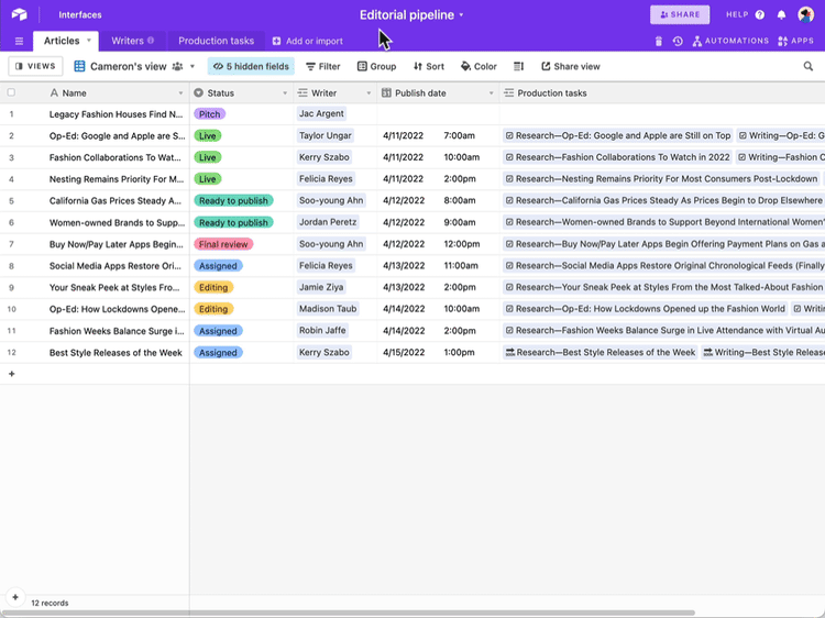 Create Custom Views of Your Data in Airtable | Airtable Guides