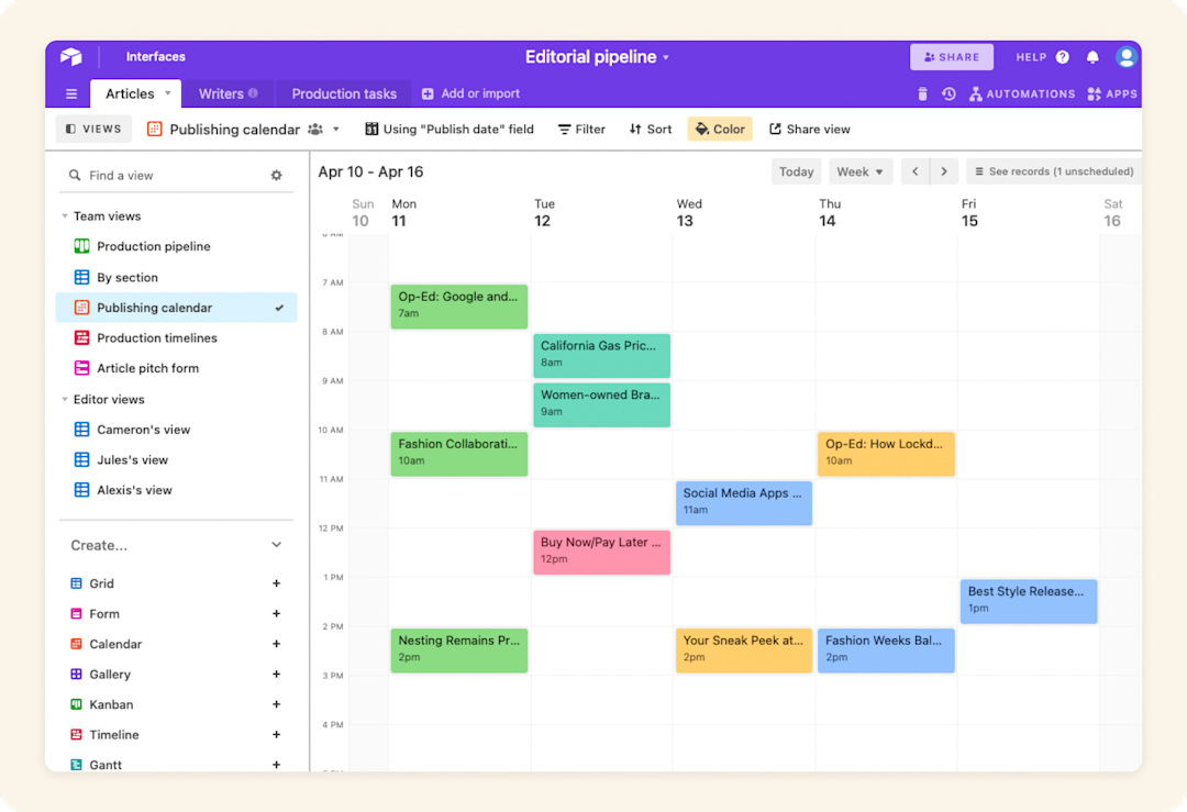 Create Custom Views of Your Data in Airtable | Airtable Guides