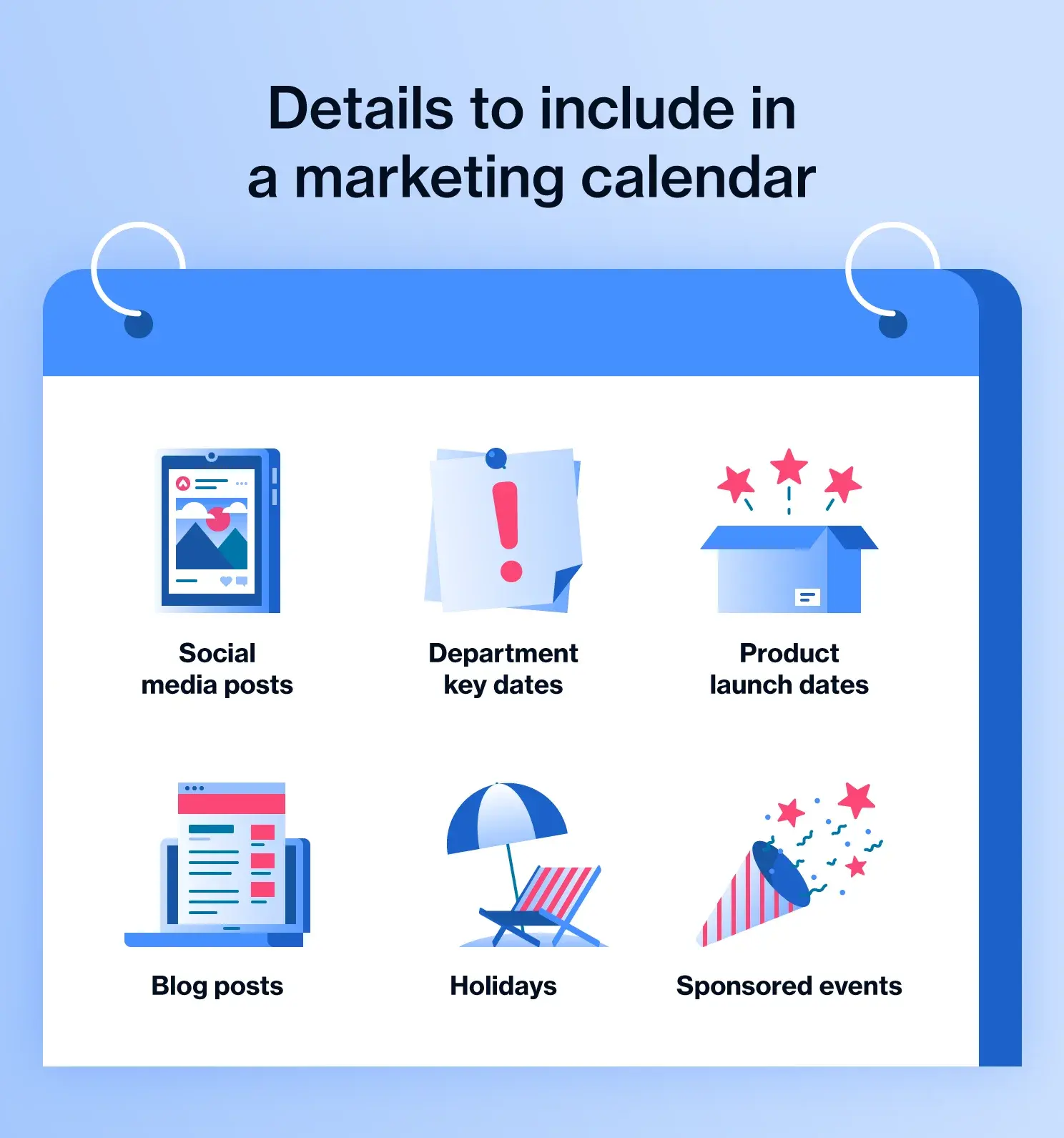 details to include in a marketing calendar