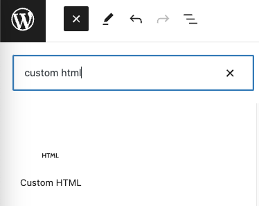 Wordpress custom HTML block