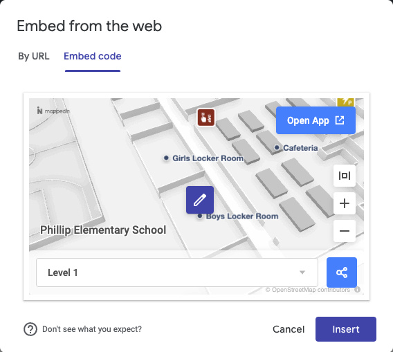 Google Sites embed from the web