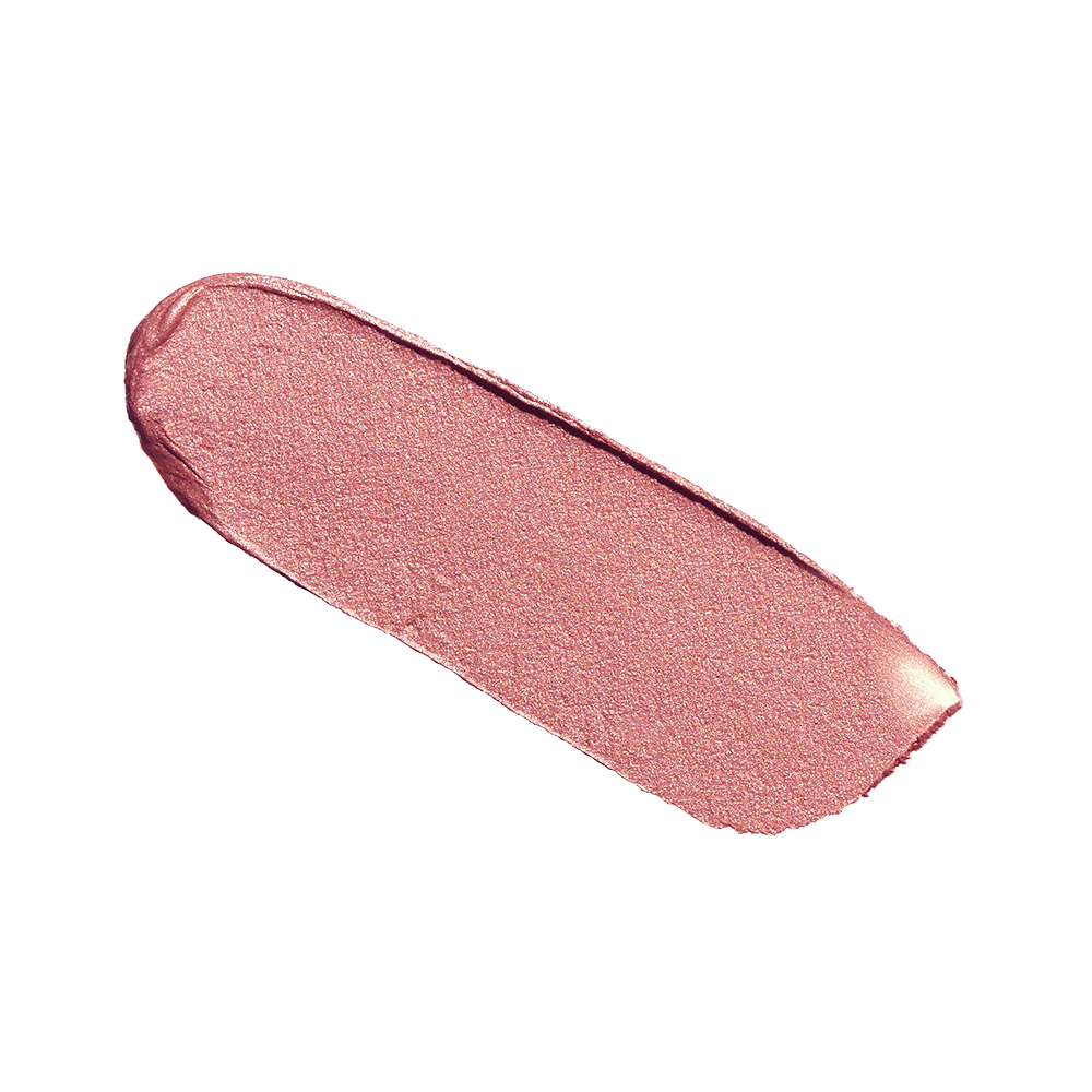 Swatch of a shimmery dark rose gold. cream eyeshadow.