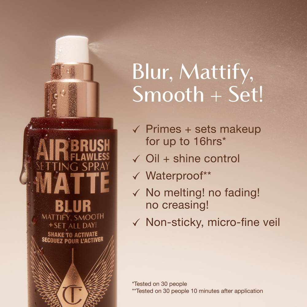 AIRBRUSH SETTING SPRAY MATTE CLAIMS INFOGRAPHIC