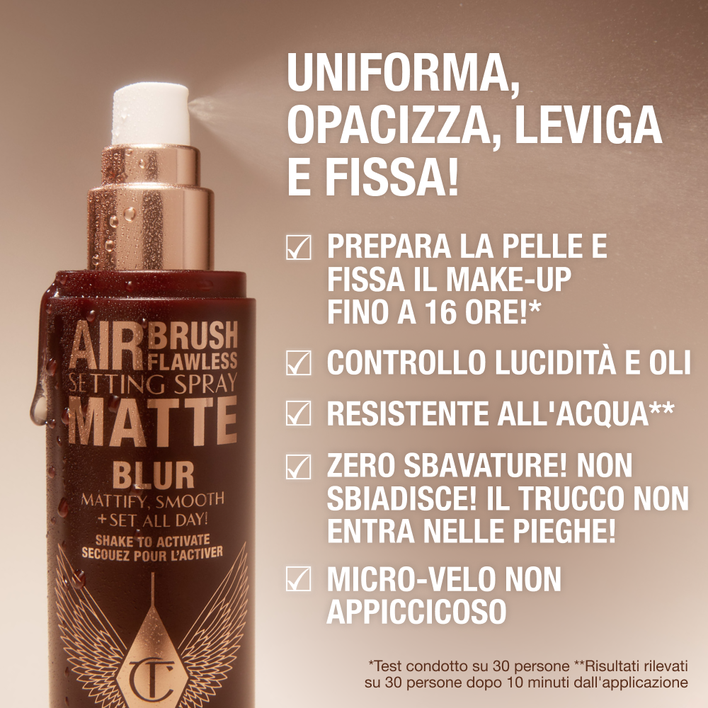 AIRBRUSH SETTING SPRAY MATTE DICHIARAZIONI INFOGRAFICHE