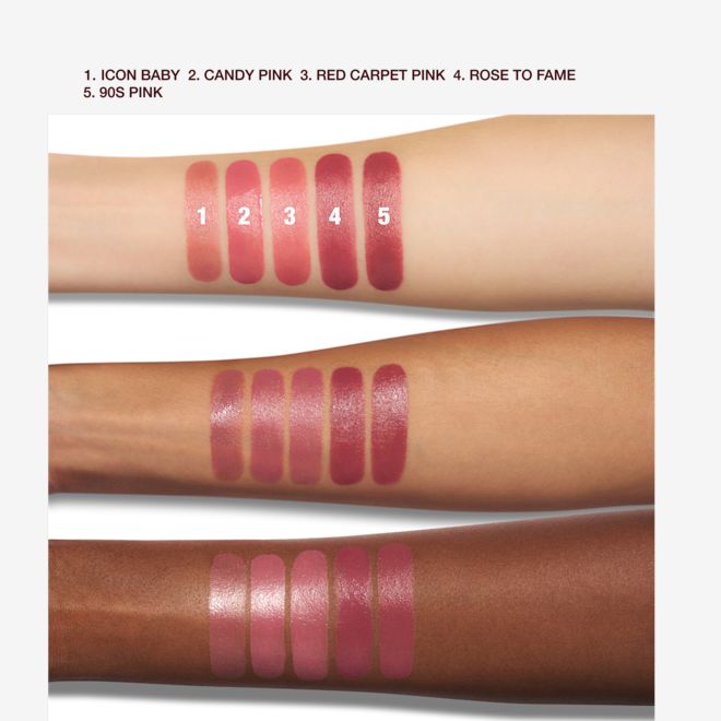 Muestras de barras de labios rosas K.I.S.S.I.N.G Muestras de barras de labios rosas K.I.S.S.I.N.G