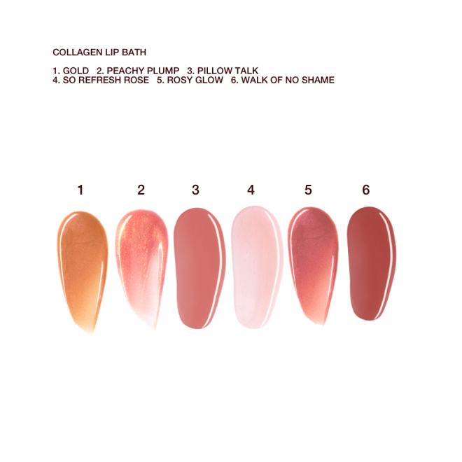 Collagen Lip Bath shades swatches