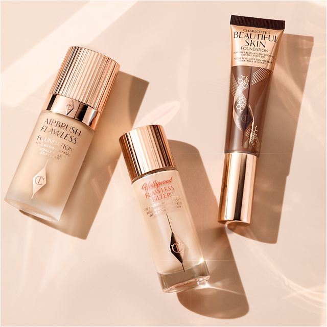 Charlotte's foundation family including Hollywood Flawless Filter illuminator