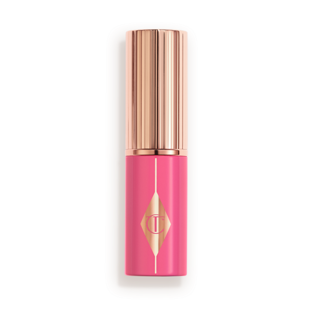 Pink turning handle with rose-gold lid and detailing.