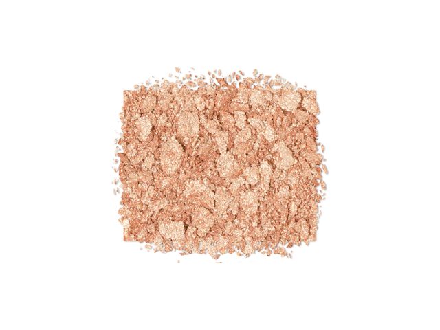 Swatch of shimmering-gold-coloured powder eye shadow.