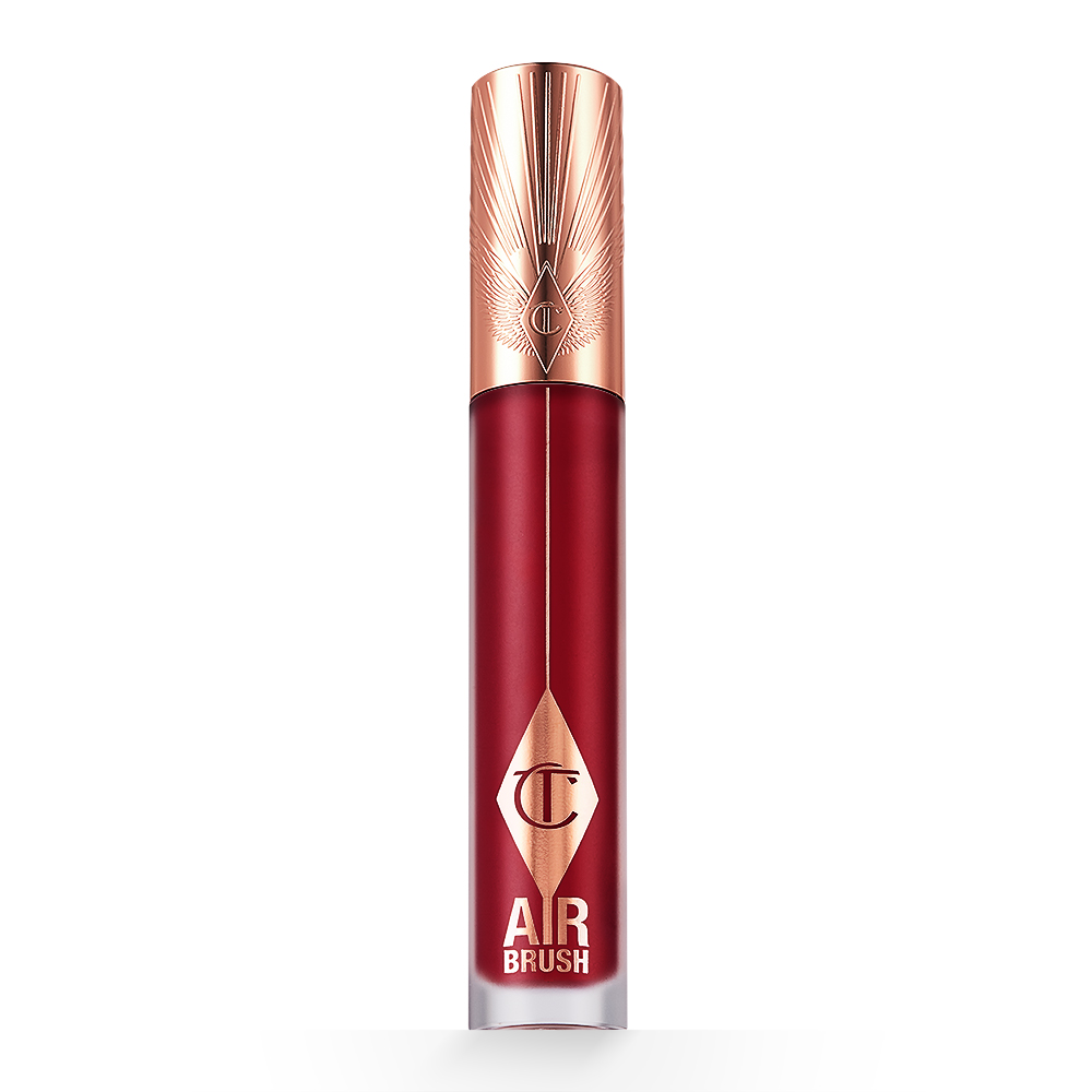 Airbrush Flawless Lip Blur liquid lipstick in Ruby Blur, a true ruby red
