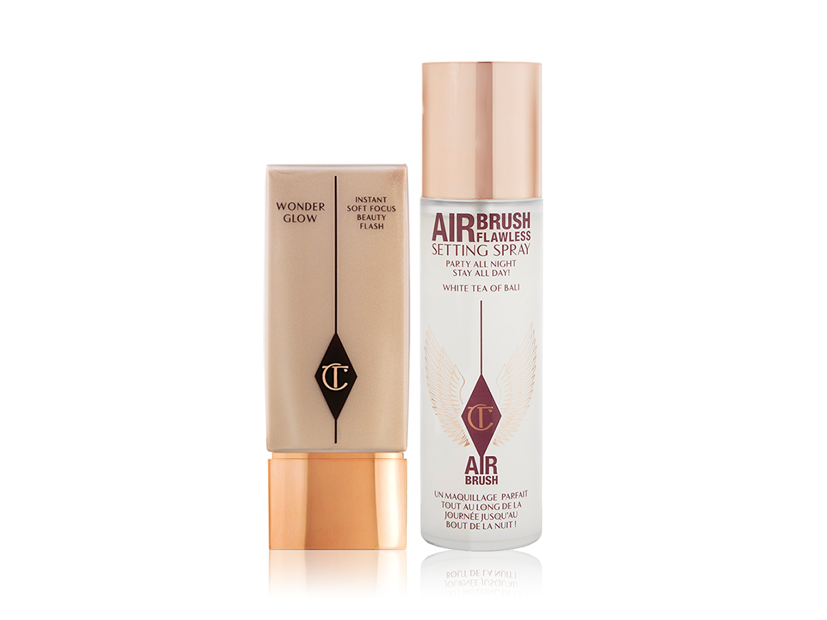  Charlotte Tilbury Setting Spray Duo Airbrush Flawless, Travel  Size Gift Set:Original & White Tea of Bali Scented, Clear : Beauty &  Personal Care