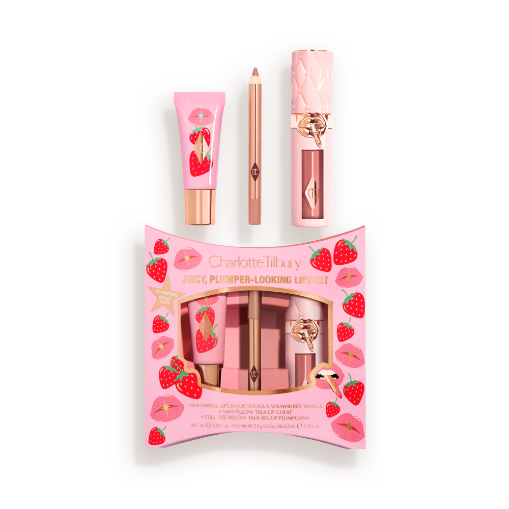 Juicy Plumper Looking Lip Kit Box + Products Packshot
