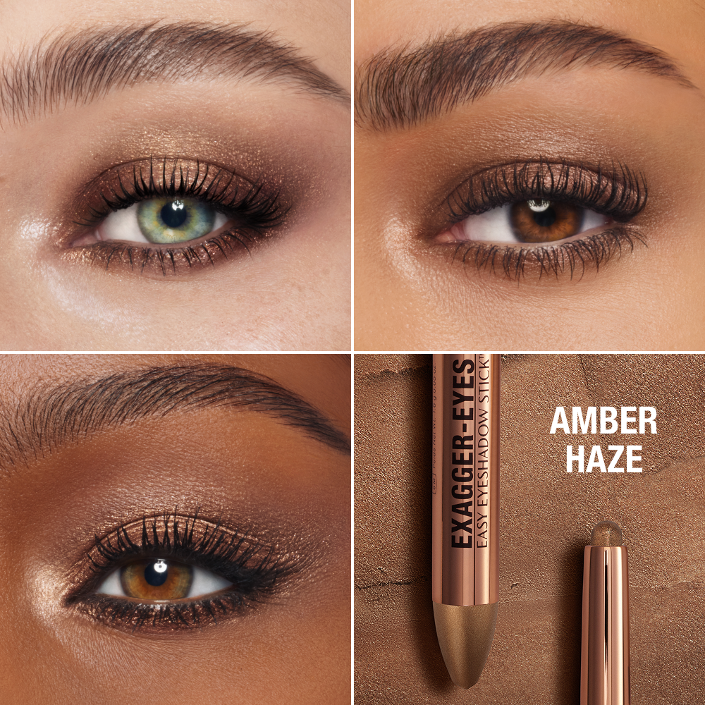 Exagger-eyes Eyeshadow Stick - Amber Haze Model Close Up Eye Grid 