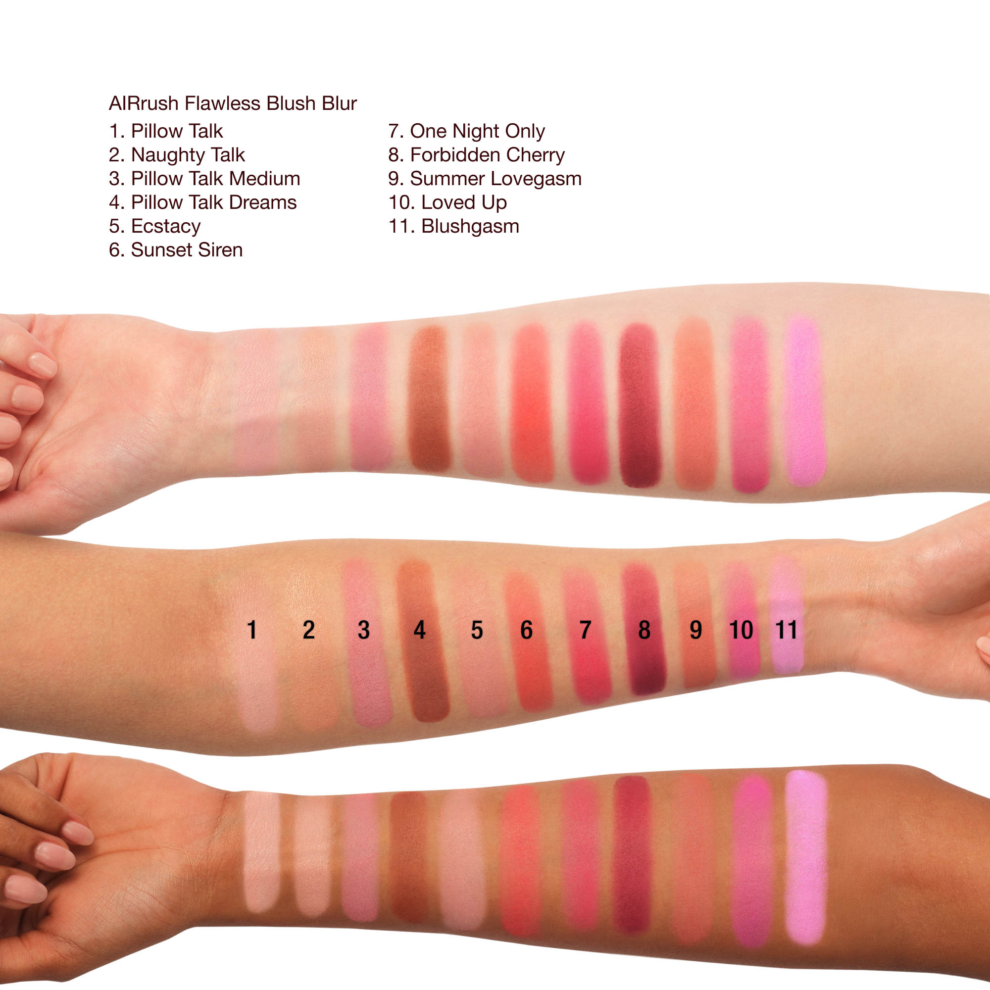 AIRbrush Blush Blur - Labelled Arm Swatch